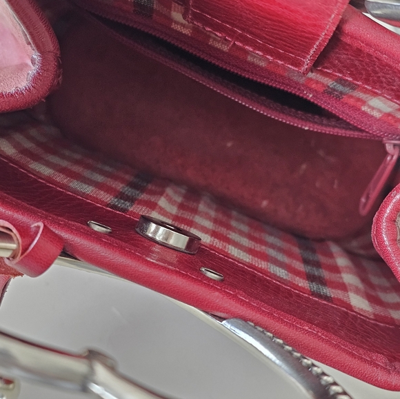 Brighton Red Croc-Embossed Heart Handle Bag - Picture 6 of 7